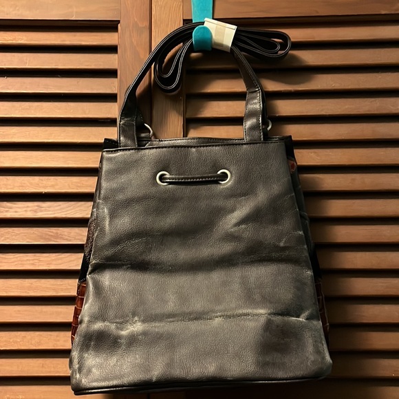 Patchwork drawstring bucket bag with companion wallet - Picture 2 of 7